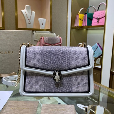 Bvlgari 2020 Serpenti Chain Shoulder Bag,24CM - 불가리 2020 세르펜티 체인 숄더백,BVLB0238,24cm,그레이