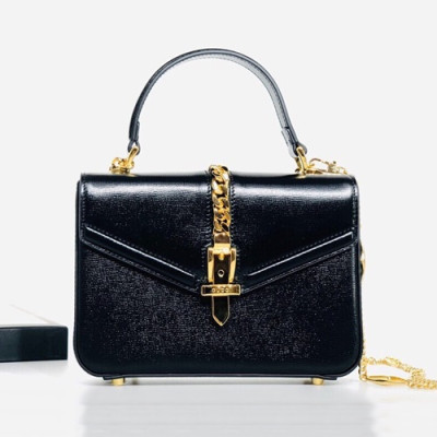 Gucci 2020  Sylvie 1969 Tote Shoulder Bag,20CM - 구찌 2020 실비 1969 토트 숄더백 589479,GUB1068,20cm,블랙