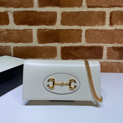 Gucci 2020 Horsebit Chain Cross Bag,19CM - 구찌 2020 홀스빗 여성용 체인 크로스백 621892,GUB1072,19cm,화이트