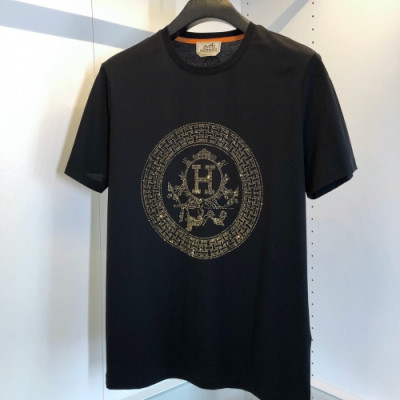 Hermes 2020 Mens Crew-neck Silket Short Sleeved Tshirts - 에르메스 2020 남성 크루넥 실켓 반팔티 Her0434x.Size(m - 3xl).블랙