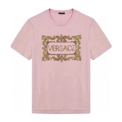 [베르사체]Versace 2020 Mens Logo Silket Short Sleeved Tshirts - 베르사체 2020 남성 메두사 실켓 반팔티 Ver0600x.Size(s - 3xl).핑크