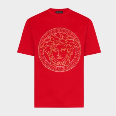 [베르사체]Versace 2020 Mens Logo Silket Short Sleeved Tshirts - 베르사체 2020 남성 메두사 실켓 반팔티 Ver0601x.Size(s - 3xl).레드