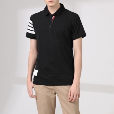 [톰브라운]Thom Browne 2022 Mens Casual Cotton Short Sleeved Tshirts - 톰브라운 2022 남성 로고 코튼 반팔티 Tho0691x.Size(m - 3xl).블랙