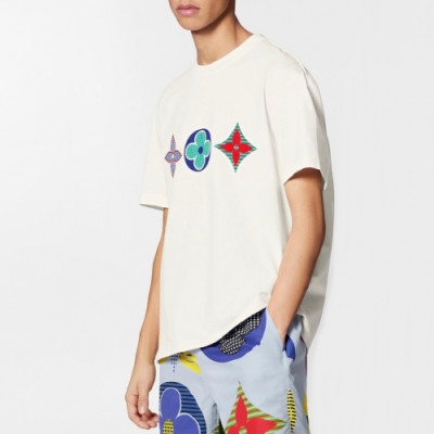 [루이비통]Louis vuitton 2020 Mens Crew-neck Cotton Short Sleeved Tshirts - 루이비통 2020 남성 크루넥 코튼 오버사이즈 반팔티 Lou01772x.Size(s - l).화이트