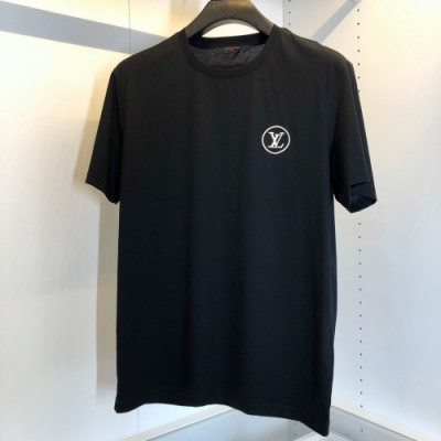 [루이비통]Louis vuitton 2020 Mens Crew-neck Cotton Short Sleeved Tshirts - 루이비통 2020 남성 크루넥 코튼 오버사이즈 반팔티 Lou01773x.Size(m - 3xl).블랙