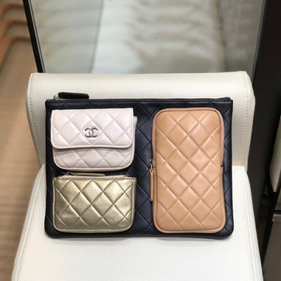 Chanel 2020 Leather Clutch Bag,28CM - 샤넬 2020 레더 클러치백,CHAB1429,28CM,블랙
