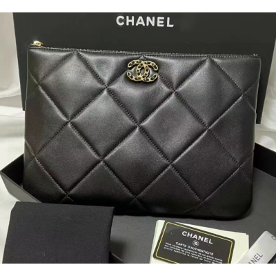 Chanel 2023 Leather Clutch Bag,28,35cm - 샤넬 2023 레더 클러치백,CHAB1430,28,35cm,블랙