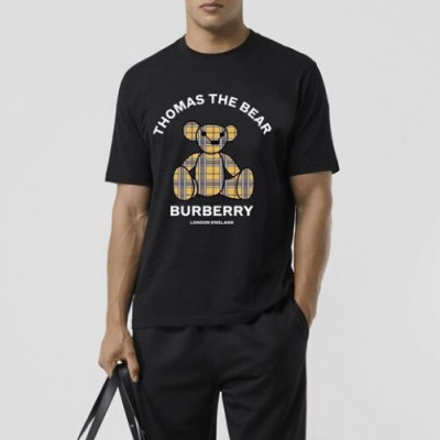 [버버리]Burberry 2020 Mm/Wm Logo Crew-neck Cotton Short Sleeved Tshirts - 버버리 2020 남자 로고 크루넥 코튼 반팔티 Bur02508x.Size(s -  xl).블랙