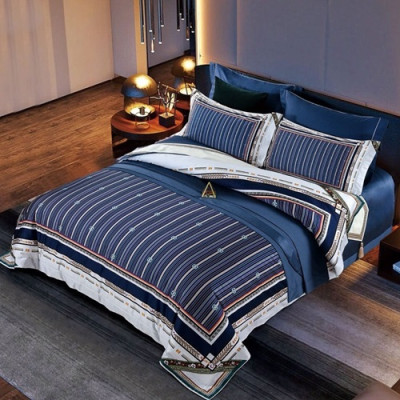 Hermes 2020 Supima Cotton Bedding 4 Set - 에르메스 2020 수피마 코튼 4종 세트, BEDS0035,블루