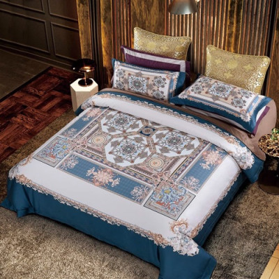 Hermes 2020 Supima Cotton Bedding 4 Set - 에르메스 2020 수피마 코튼 4종 세트, BEDS0038,블루