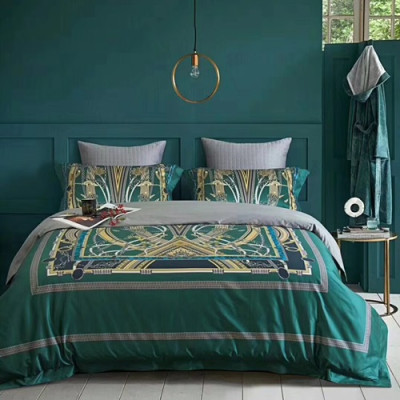 Hermes 2020 Supima Cotton Bedding 4 Set - 에르메스 2020 수피마 코튼 4종 세트, BEDS0056,그린