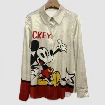 [구찌]Gucci 2020 Womens Trendy Mickey Silk Tshirts - 구찌 2020 여성 트렌디 미키 실크 셔츠 Guc02665x.Size(s - xl).베이지