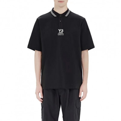 [요지야마모토]Y-3 2020 Mens Logo Basic Cotton Short Sleeved Polo Tshirts - 요지야마모토 2020 남성 로고 베이직 코튼 폴로 반팔티 Y3/0083x.Size(s - xl).블랙