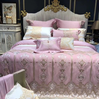 Versace 2020 Supima Cotton & Lace Bedding 4 Set - 베르사체 2020 수피마 코튼 & 레이스 4종 세트, BEDS0068,핑크