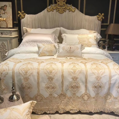 Versace 2020 Supima Cotton & Lace Bedding 4 Set - 베르사체 2020 수피마 코튼 & 레이스 4종 세트, BEDS0069,아이보리