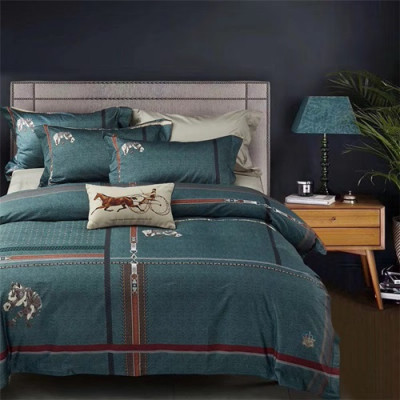 Hermes 2020 Supima Cotton Bedding 4 Set - 에르메스 2020 수피마 코튼 4종 세트, BEDS0080,블루