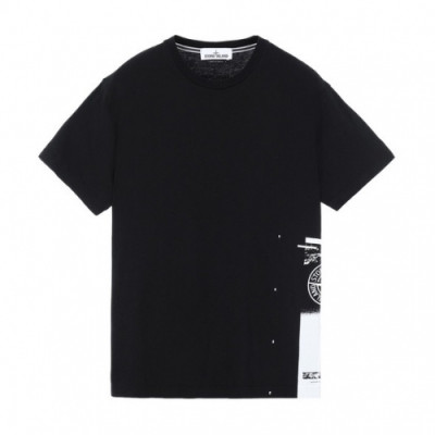 [스톤아일랜드]Stone Island 2020 Mens Crew-neck Cotton Short Sleeved Tshirts - 스톤아일랜드 2020 남성 크루넥 코튼 반팔티 Sto0143x.Size(m - 2xl).블랙