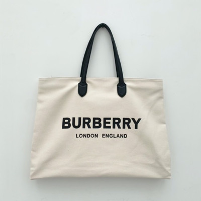 Burberry 2020  Canvas Tote Shopper Bag, 57cm - 버버리 2020 여성용 캔버스 토트 쇼퍼백,BURB0475,57cm,화이트