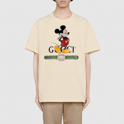 [매장판]Gucci 2020 Mm/Wm Logo Cotton Short Sleeved Tshirts - 구찌 2020 남자 로고 코튼 반팔티 Guc02674x.Size(s - l).아이보리