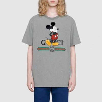 [매장판]Gucci 2020 Mm/Wm Logo Cotton Short Sleeved Tshirts - 구찌 2020 남자 로고 코튼 반팔티 Guc02674x.Size(s - l).그레이