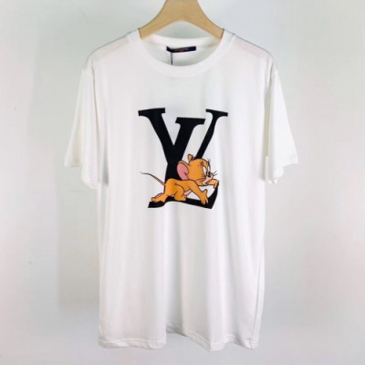 [루이비통]Louis vuitton 2020 Mm/Wm Crew-neck Cotton Short Sleeved Tshirts - 루이비통 2020 남자 크루넥 코튼 오버사이즈 반팔티 Lou01778x.Size(xs - l).화이트