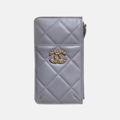 Chanel 2020 Ladies Wallet / Coin Purse / Card Purse / Phone Case - 샤넬 2020 여성용 레더 장지갑  / 동전지갑 / 카드지갑 / 휴대폰 케이스,CHAW0085,그레이