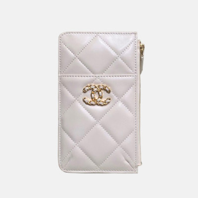 Chanel 2020 Ladies Wallet / Coin Purse / Card Purse / Phone Case - 샤넬 2020 여성용 레더 장지갑  / 동전지갑 / 카드지갑 / 휴대폰 케이스,CHAW0086,화이트