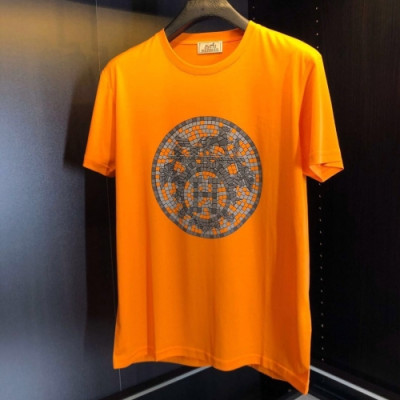 Hermes 2020 Mens Crew-neck Silket Short Sleeved Tshirts - 에르메스 2020 남성 크루넥 실켓 반팔티 Her0447x.Size(m - 2xl).오렌지