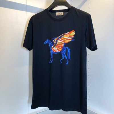 Hermes 2020 Mens Crew-neck Silket Short Sleeved Tshirts - 에르메스 2020 남성 크루넥 실켓 반팔티 Her0448x.Size(m - 2xl).블랙