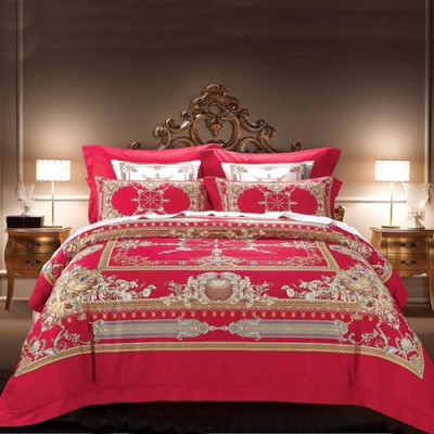 Hermes 2020 Supima Cotton Bedding 4 Set - 에르메스 2020 수피마 코튼 4종 세트, BEDS0110,레드