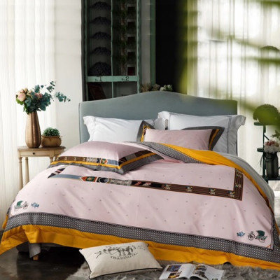 Hermes 2020 Supima Cotton Bedding 4 Set - 에르메스 2020 수피마 코튼 4종 세트, BEDS0117,연핑크