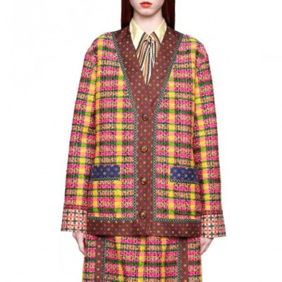[구찌]Gucci 2020 Womens Trendy V-neck Tweed Cardigan - 구찌 2020 여성 드렌디 브이넥 트위드 가디건 Guc02679x.Size(s - l).브라운