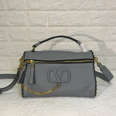 Valentino 2020 Vsling Leather Tote Shoudler Bag,24CM - 발렌티노 2020 브이슬링 토트 숄더백,4814-VTB0997,24CM,그레이