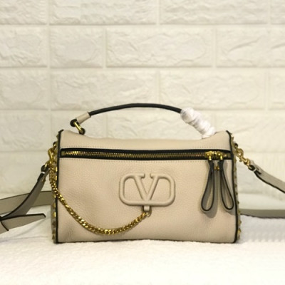 Valentino 2020 Vsling Leather Tote Shoudler Bag,24CM - 발렌티노 2020 브이슬링 토트 숄더백,4814-VTB0999,24CM,베이지