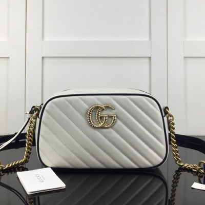 Gucci 2020 Marmont Matlase Shoulder Bag,24CM - 구찌 2020 마몬트 마틀라세 숄더백 447632,GUB1081,24cm,화이트
