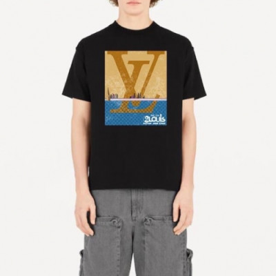 [루이비통]Louis vuitton 2020 Mens Crew-neck Cotton Short Sleeved Tshirts - 루이비통 2020 남성 크루넥 코튼 오버사이즈 반팔티 Lou01794x.Size(s - xl).블랙