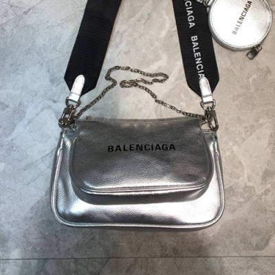 Balenciaga 2020 Leather Shoulder Bag,23CM - 발렌시아가 2020 레더 숄더백,BGB0570,23CM,실버