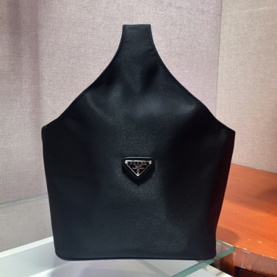 Prada 2019 Women Nylon Bucket Tote Bag ,21CM - 프라다 2019 여성용 나일론 버킷 토트백 1N1420,21CM,블랙