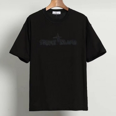 [스톤아일랜드]Stone Island 2020 Mens Crew-neck Cotton Short Sleeved Tshirts - 스톤아일랜드 2020 남성 크루넥 코튼 반팔티 Sto0161x.Size(m - 2xl).블랙