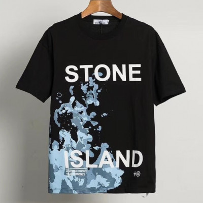 [스톤아일랜드]Stone Island 2020 Mens Crew-neck Cotton Short Sleeved Tshirts - 스톤아일랜드 2020 남성 크루넥 코튼 반팔티 Sto0163x.Size(m - 2xl).블랙