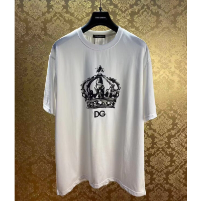 [돌체앤가바나]Dolce&Gabbana 2023 Mens Logo Silket Short Sleeved Tshirts - 돌체앤가바나 2023 남성 로고 실켓 반팔티 Dol0285x.Size(xs - l).화이트