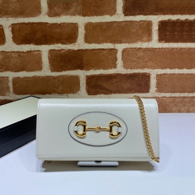 Gucci 2020 Horsebit Chain Cross Bag,19CM - 구찌 2020 홀스빗 여성용 체인 크로스백 621888,GUB1122,19cm,화이트