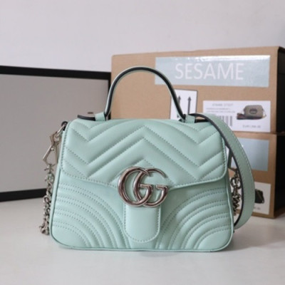 Gucci 2020 GG Marmont Women Mini Top Handle Bag,21CM - 구찌 2020 GG 마몬트 여성용 미니 탑 핸들백 547260,GUB1124,21CM,연민트