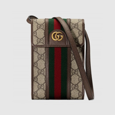 Gucci 2020 GG Ophidia Supreme Phone Bag Shoulder Bag,18CM - 구찌 2020 GG 오피디아 수프림 폰백 숄더백 ,625757,GUB1128,18CM,브라운