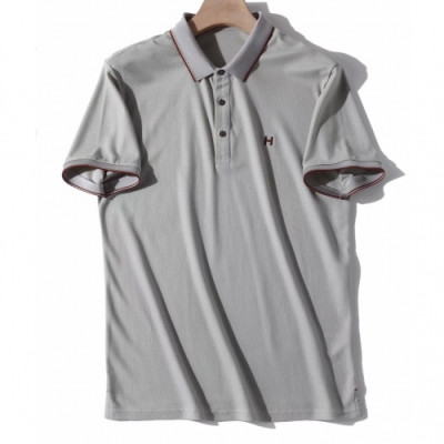 Hermes 2019 Mens Logo Cotton Polo Short Sleeved Tshirt - 에르메스 2019 남성 로고 코튼 폴로 반팔티 Her0454x.Size(m - 3xl).그레이