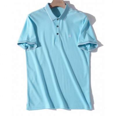 Hermes 2019 Mens Logo Cotton Polo Short Sleeved Tshirt - 에르메스 2019 남성 로고 코튼 폴로 반팔티 Her0456x.Size(m - 3xl).블루