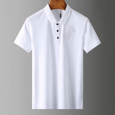 [베르사체]Versace 2020 Mens Logo Silket Short Sleeved Polo Tshirts - 베르사체 2020 남성 메두사 실켓 폴로 반팔티 Ver0624x.Size(m - 3xl).화이트