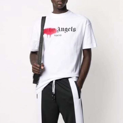 [팜 엔젤스]Palm Angels 2020 Mm/Wm Logo Cotton Short Sleeved Tshirts - 팜 엔젤스 2020 남자 로고 코튼 반팔티셔츠 Pam0145x.Size(s - xl).화이트