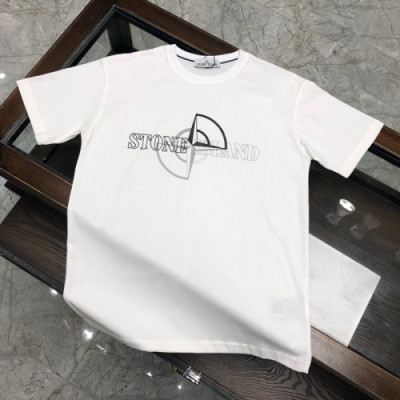 [스톤아일랜드]Stone Island 2020 Mens Crew-neck Cotton Short Sleeved Tshirts - 스톤아일랜드 2020 남성 크루넥 코튼 반팔티 Sto0205x.Size(m - 2xl).화이트