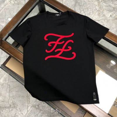 [펜디]Fendi 2020 Mens Logo Casual Silket Short Sleeved Tshirts - 펜디 2020 남성 로고 캐쥬얼 실켓 반팔티 Fen0685x.Size(m - 3xl).블랙